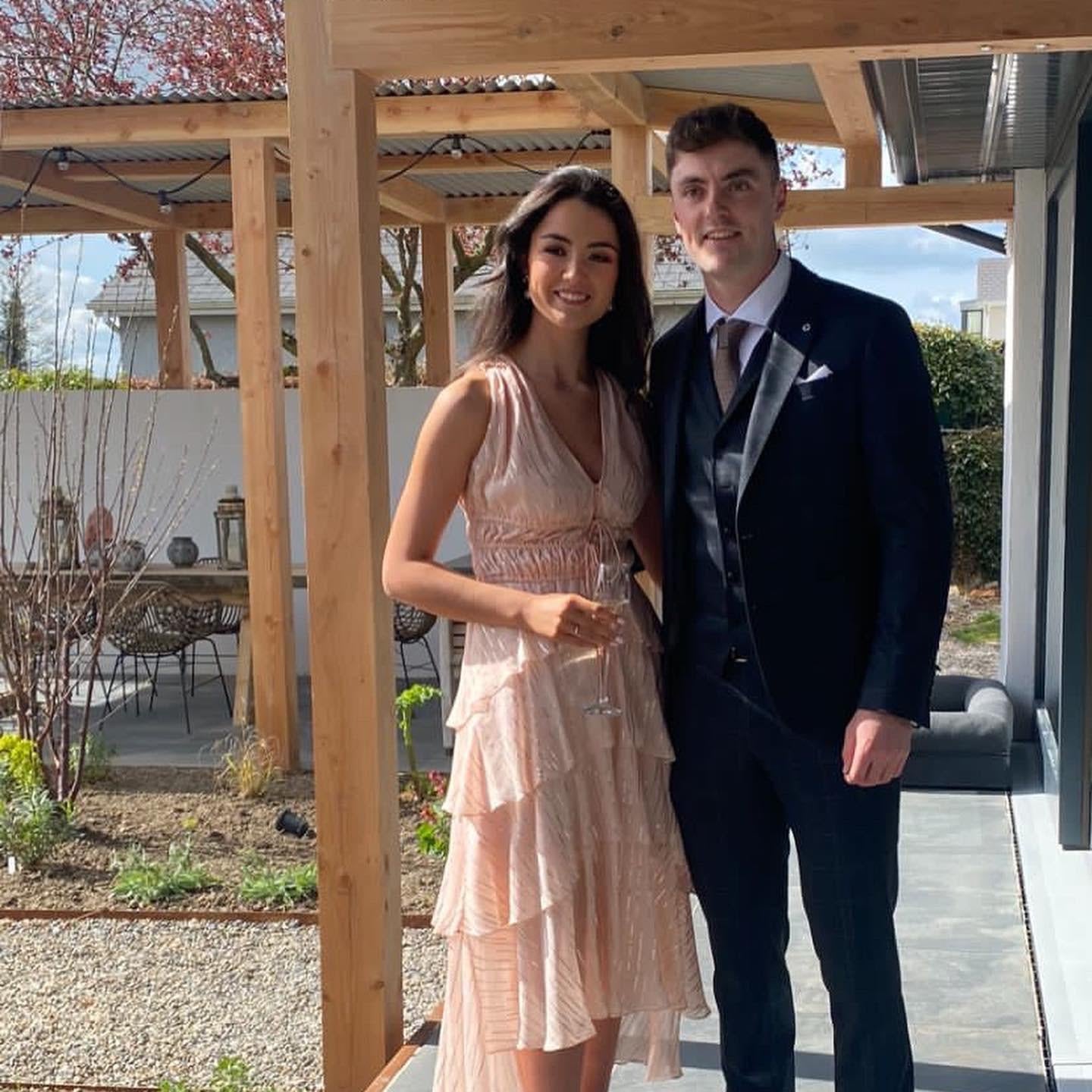 Maje Rufflinette metallic tiered ruffle dress