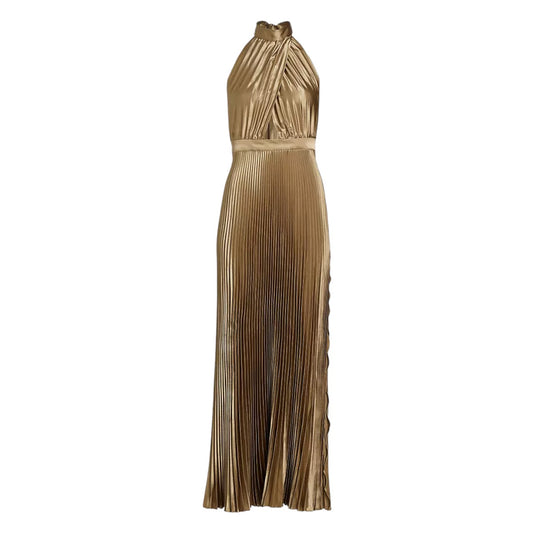 L'idee Renaissance Split Gown In Sand