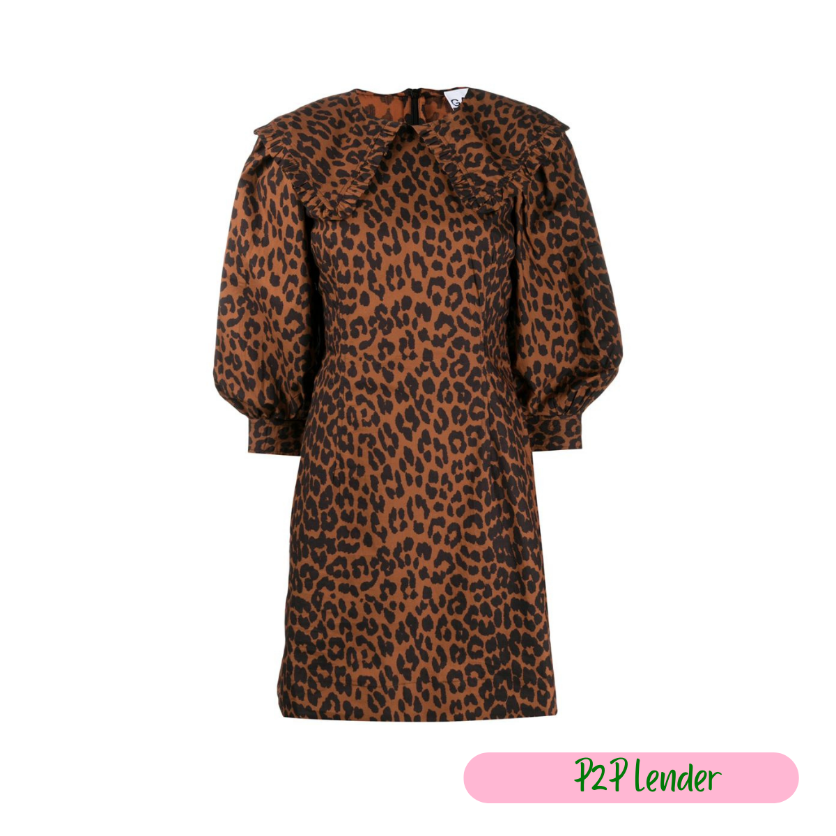 Ganni leopard print puff sleeve mini dress