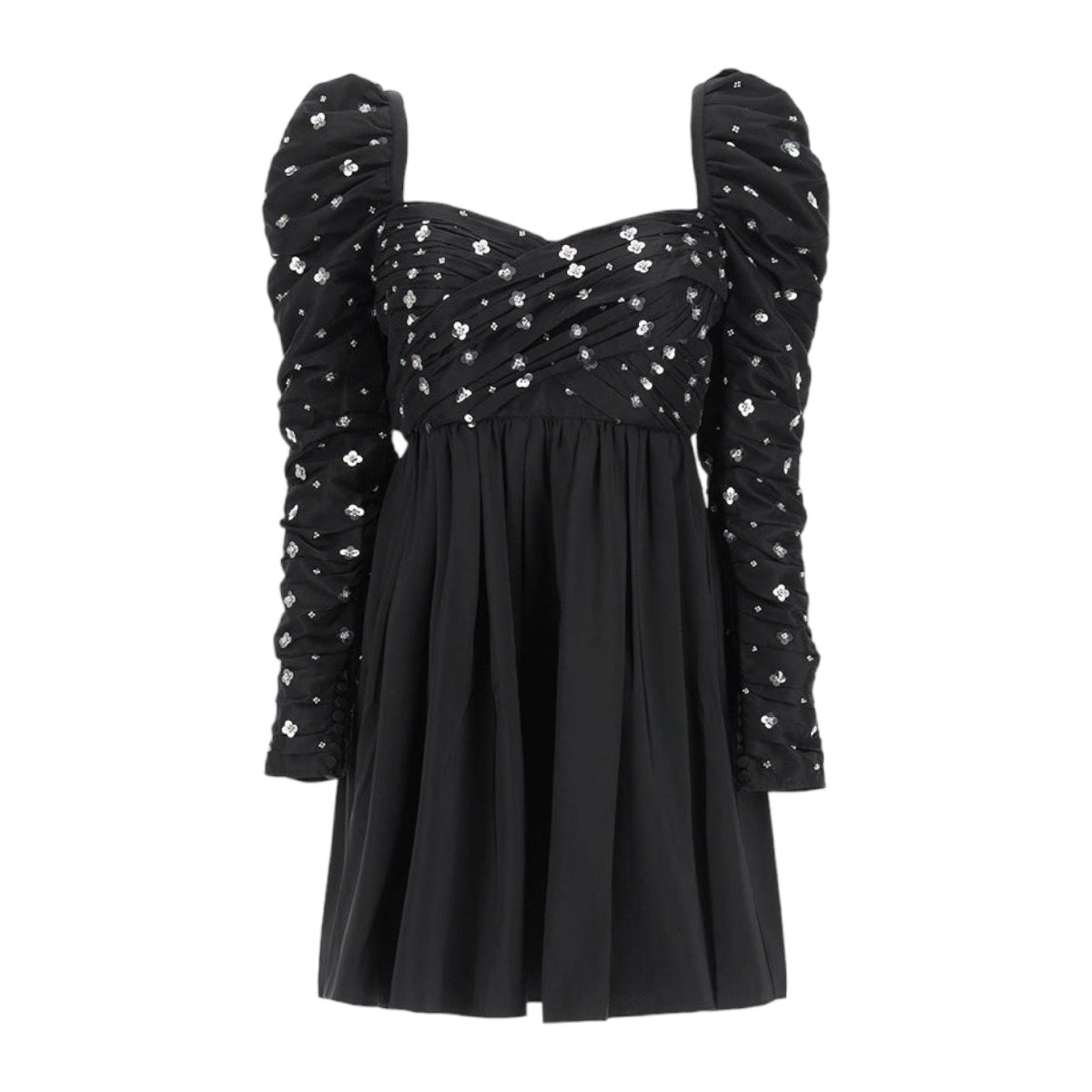 Self-Portrait Puff Shoulder Sequined Mini Dress