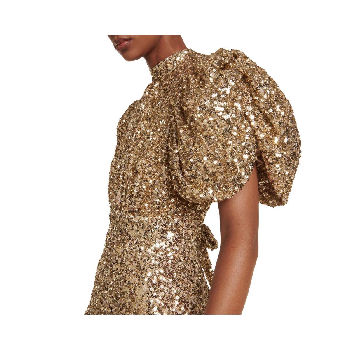 Rotate Birger Christensen Sequined puff-sleeve midi dress Be Right Back Rotate Birger Christensen Sequined puff-sleeve midi dress Be Right Back