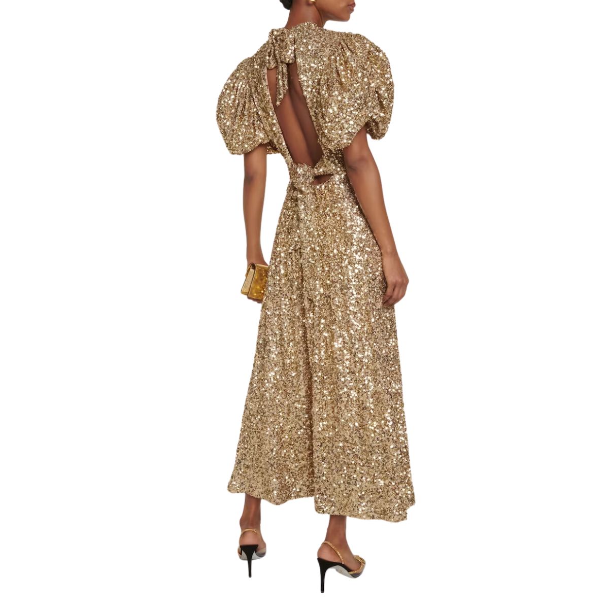 Rotate Birger Christensen Sequined puff-sleeve midi dress