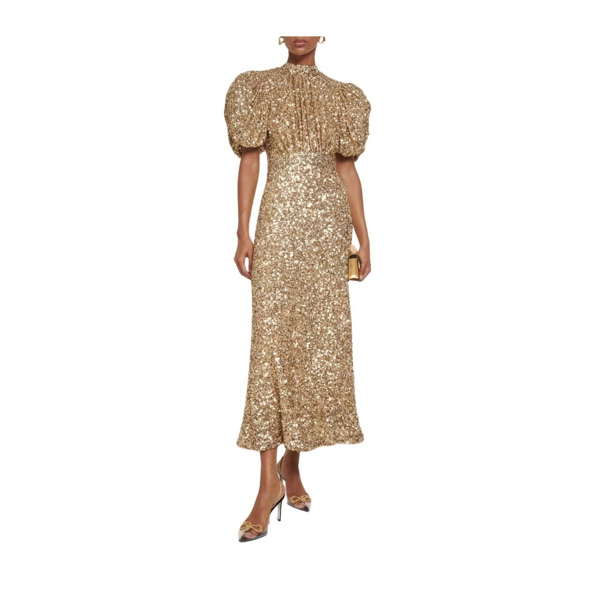 Rotate Birger Christensen Sequined puff-sleeve midi dress